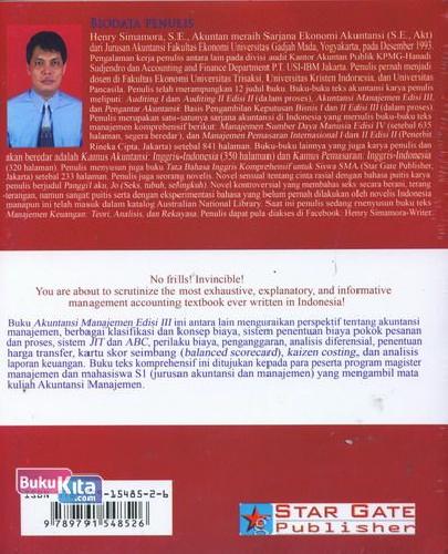 Cover Belakang Buku Akuntansi Manajemen Edisi III