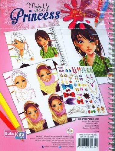 Cover Belakang Buku Make Up Your Princess 2 (Menggambar & Mewarnai Princess Favoritmu)