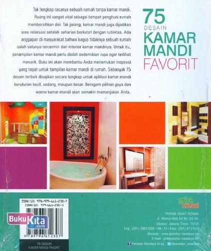 Cover Belakang Buku 75 Desain Kamar Mandi Favorit