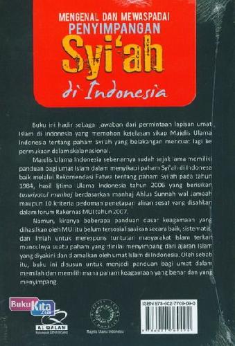 Cover Belakang Buku Mengenal Dan Mewaspadai Penyimpangan Syiah di Indonesia