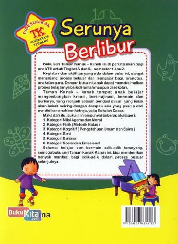 Cover Belakang Buku Serunya Berlibur (untuk TK A Semester 2) (Promo Luxima)