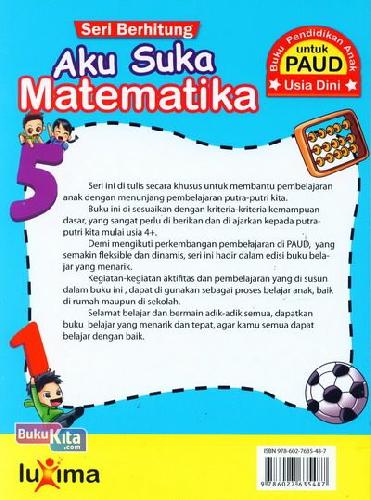Cover Belakang Buku Aku Suka Matematika (Promo Luxima)