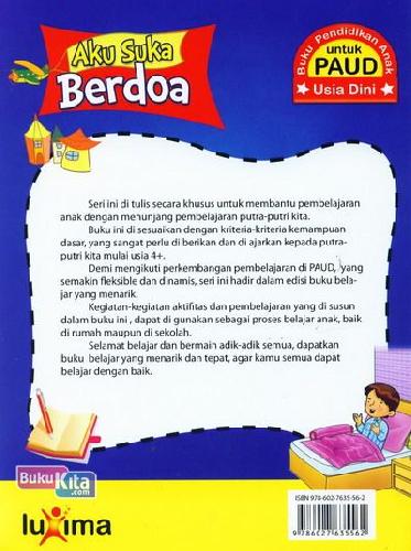 Cover Belakang Buku Aku Suka Berdoa (Promo Luxima)