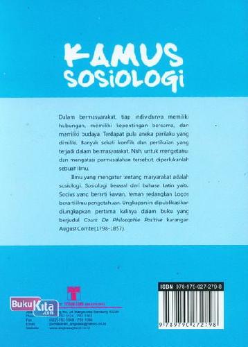 Cover Belakang Buku Kamus Sosiologi (Kamus Bergambar)