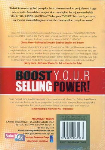 Cover Belakang Buku Boost Your Selling Power