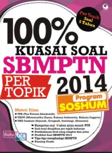 Cover Buku 100% Kuasai Soal SBMPTN 2014 Per Topik Soshum