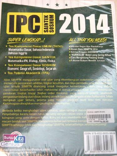 Cover Belakang Buku REKOR NO.1 SBMPTN IPC 2014