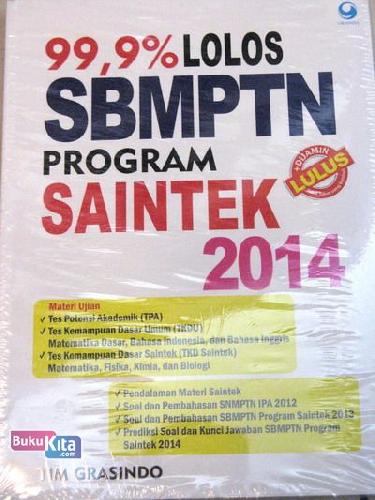 Cover Buku 99,9% Lolos SBMPTN Program Saintek 2014