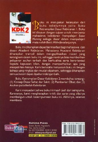 Cover Belakang Buku KDK 2 (Ketrampilan Dasar Kebidanan)