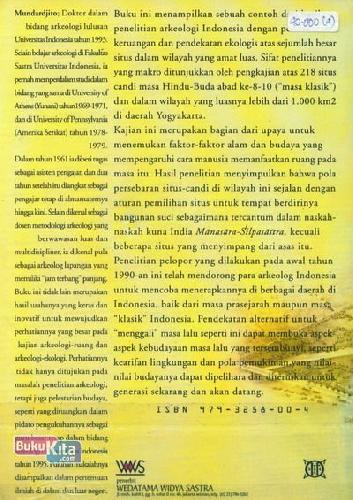 Cover Belakang Buku Pertimbangan Ekologis Penempatan Situs Masa Hindu-Budha di Daerah Yogyakarta