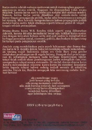 Cover Belakang Buku Sastra dan Kekuasaan: Pembicaraan atas Drama-drama Karya W.S. Rendra