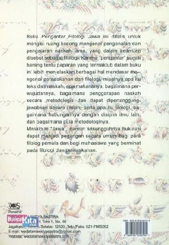 Cover Belakang Buku Pengantar Filologi Jawa