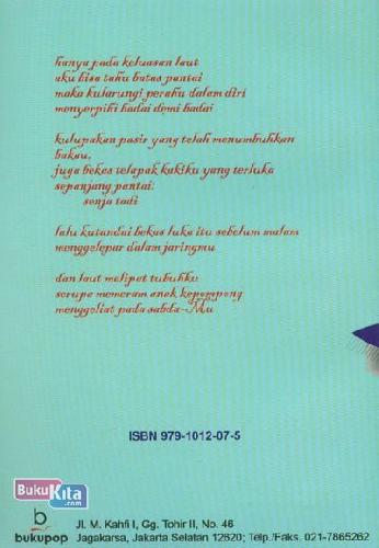 Cover Belakang Buku Perahu di Atas Sajadah (Puisi Islami)