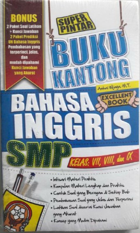 Cover Buku SUPER PINTAR BUKU KANTONG BAHASA INGGRIS SMP KELAS VII, VIII, DAN IX