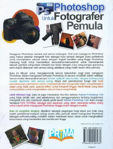 Cover Belakang Buku Photoshop Untuk Fotografer Pemula + DVD