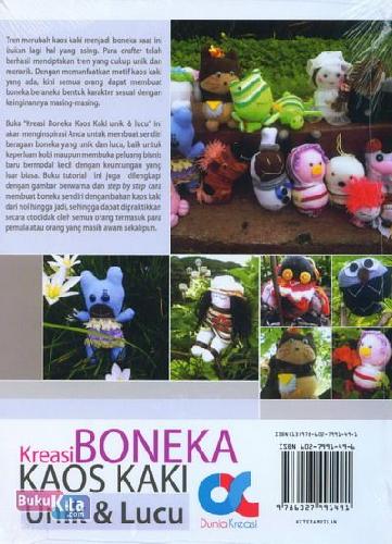 Cover Belakang Buku Kreasi Boneka Kaos Kaki Unik & Lucu (Full Color)