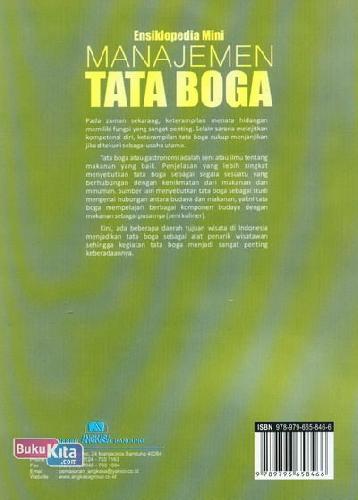 Cover Belakang Buku Ensiklopedia Mini: Manajemen Tata Boga (Full Color)