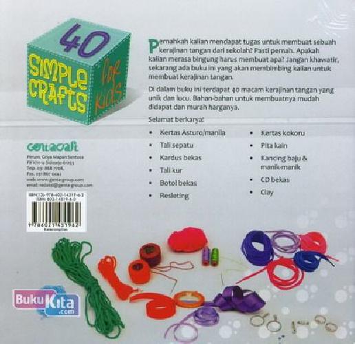 Cover Belakang Buku Seri Ke-2: 40 Simple Crafts For Kids