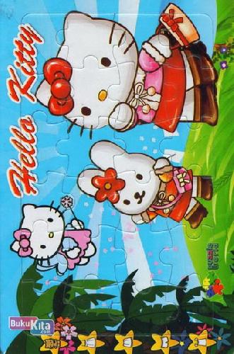 Cover Buku Puzzle Sedang Spon: Hello Kitty (Biru)