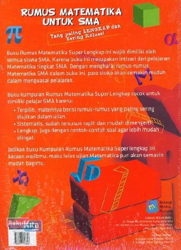Cover Belakang Buku Rumus Matematika Untuk SMA Yang Paling Lengkap dan Sering Keluar!