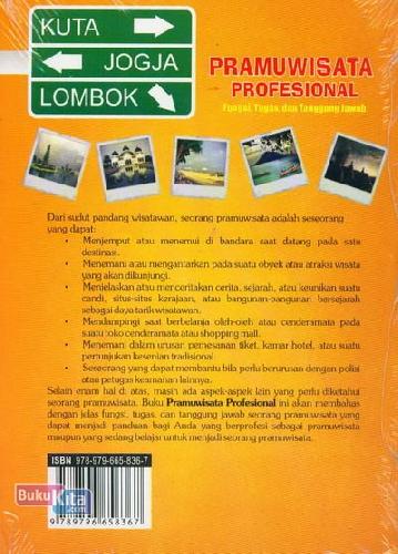 Cover Belakang Buku Pramuwisata Profesional (Fungsi, Tugas dan Tanggung Jawab)