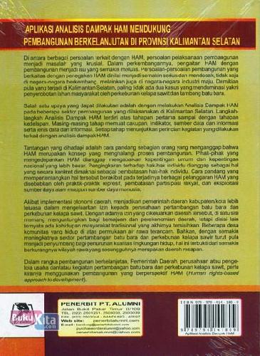 Cover Belakang Buku Aplikasi Analisis Dampak Ham Mendukung Pembangunan Berkelanjutan Di Provinsi Kalimantan Selatan
