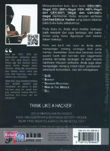 Cover Belakang Buku CEH (Certified Ethical Hacker) : 500% illegal