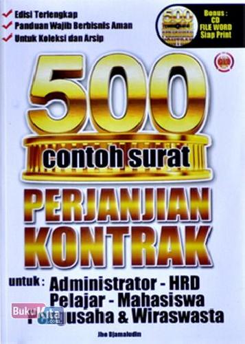 Cover Buku 500 Contoh Surat Perjanjian Kontrak + CD