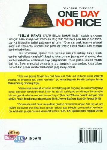 Cover Belakang Buku Revolusi Mindset: One Day No Rice Untuk Indonesia Sehat dan Sejahtera