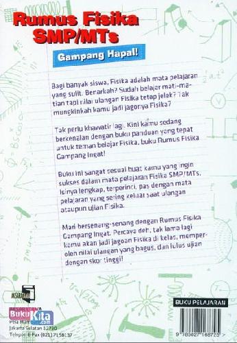 Cover Belakang Buku Rumus Fisika SMP/MTs Gampang Hapal
