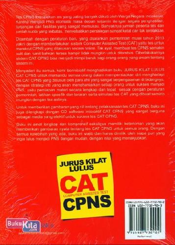 Cover Belakang Buku Jurus Kilat Lulus CAT CPNS Untuk Semua Kementerian/Lembaga Pemeritah RI