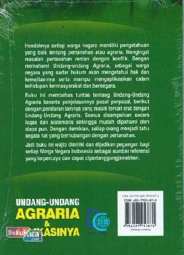 Cover Belakang Buku Undang-Undang Agraria & Aplikasinya (Edisi Terbaru & Terlengkap)