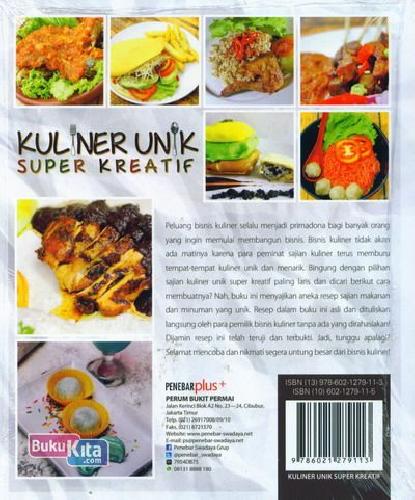 Cover Belakang Buku Kuliner Unik Super Kreatif