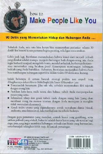 Cover Belakang Buku How to Make People Like Your in 90 seconds