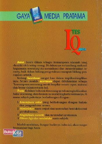 Cover Belakang Buku Tes IQ Anda 1 