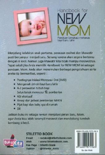 Cover Belakang Buku Handbook For New Mom - Panduan Lengkap Merawat Bayi Baru Lahir