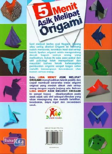 Cover Belakang Buku 5 Menit Asik Melipat Origami