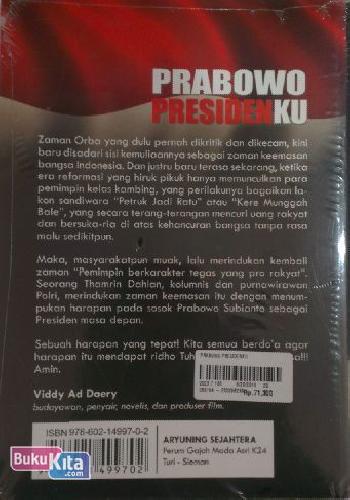Cover Belakang Buku Prabowo Presidenku