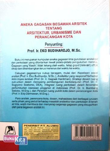 Cover Belakang Buku Aneka Gagasan Begawan Arsitek tentang ARSITEKTUR, URBANISME dan PERANCANGAN KOTA