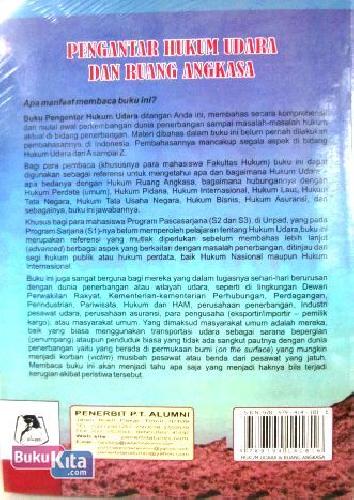 Cover Belakang Buku Pengantar Hukum Udara dan Ruang Angkasa