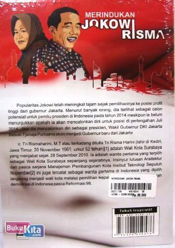 Cover Belakang Buku Merindukan Jokowi Risma