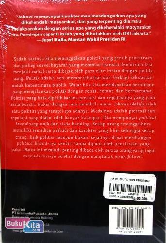 Cover Belakang Buku Jokowi Politik Tanpa Pencitraan