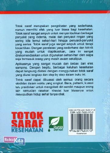 Cover Belakang Buku Totok Saraf Untuk Kesehatan (Full Color)