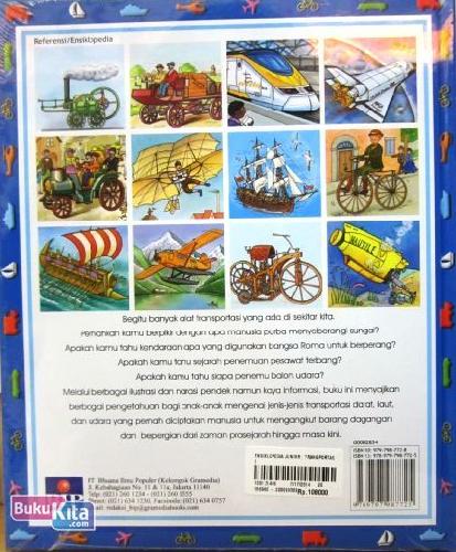 Cover Belakang Buku Ensiklopedia Junior: Transportasi (Hard Cover)