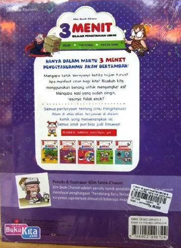 Cover Belakang Buku 3 Menit Belajar Pengetahuan Umum : Iklim, Uji-Coba, Fakta Unik