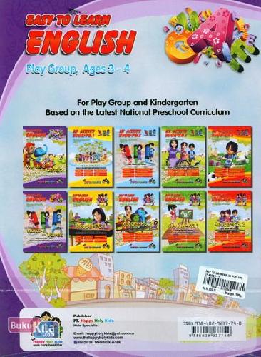 Cover Belakang Buku Easy To Learn English Play Group, Ages 3-4