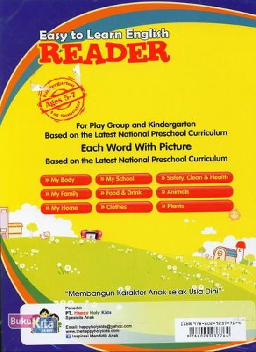 Cover Belakang Buku Easy to Learn English Reader Ages 5-7