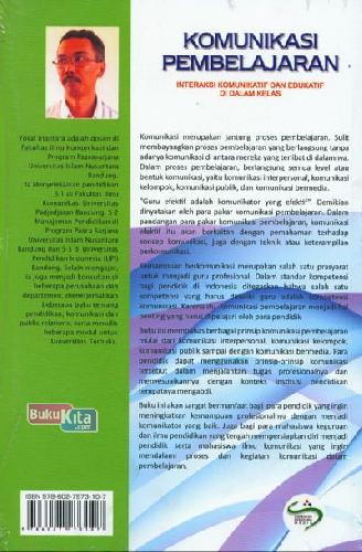 Cover Belakang Buku Komunikasi Pembelajaran (Interaksi Komunikatif dan Edukatif di Dalam Kelas)