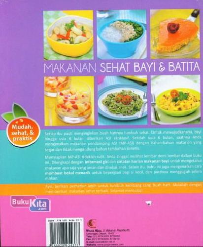 Cover Belakang Buku Makanan Sehat Bayi & Batita Food Lovers