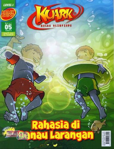 Cover Buku Komik Sains Kuark Level 1 Tahun X edisi 05 : Rahasia di Danau Larangan